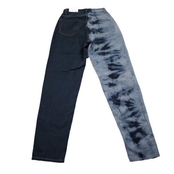 Pacsun Ultra High Rise Slim Jeans Two Tone Tie Dye Black Eco Women's Size 23 - Picture 2 of 10